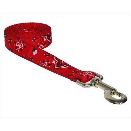 SASSY DOG WEAR Sassy Dog Wear BANDANA RED4-L 6 ft. Bandana Dog Leash; Red - Large BANDANA RED4-L